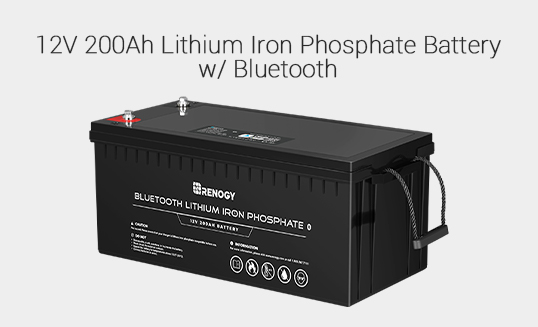 12V 200Ah Lithium Iron Phosphate Battery w/ Bluetooth